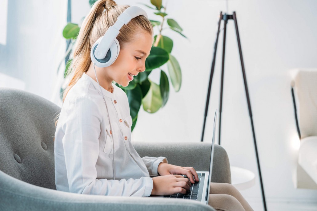 a child on a computer with a language disorder