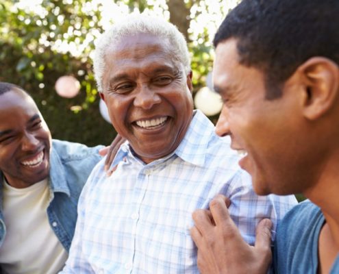 3 men doing speech therapy