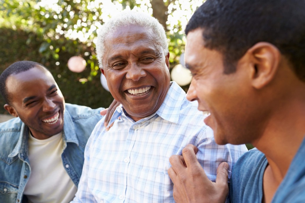 3 men doing speech therapy