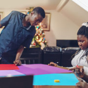 family using a vision board