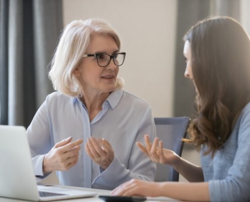 a woman with dementia getting therapy