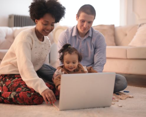 parents with their 1 year old child