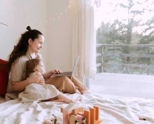 a mother with her baby