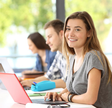 teen smiling while talking