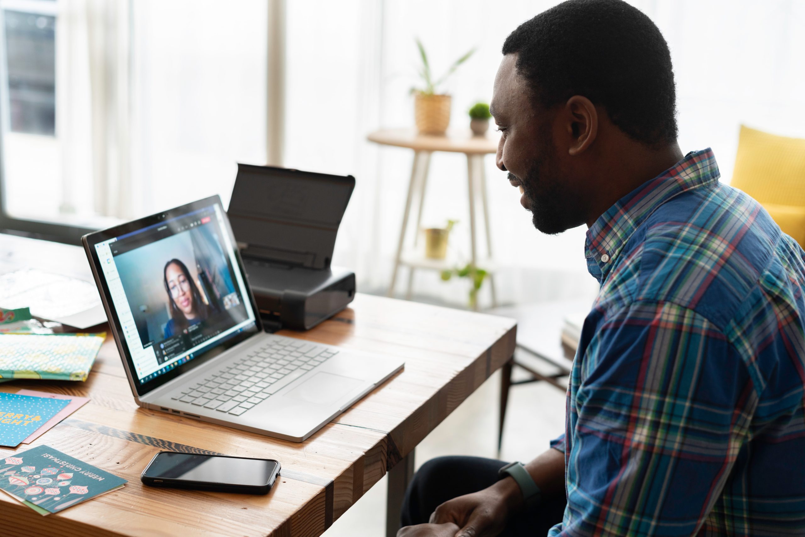 man on a laptop learning about language disorders