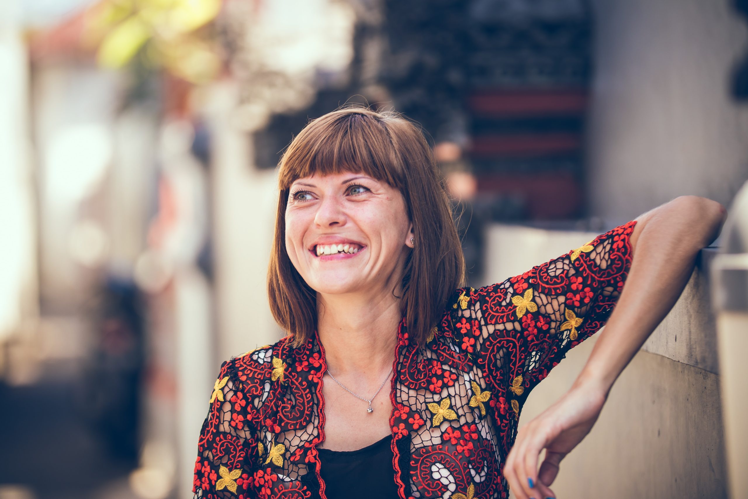 middle aged woman smiling