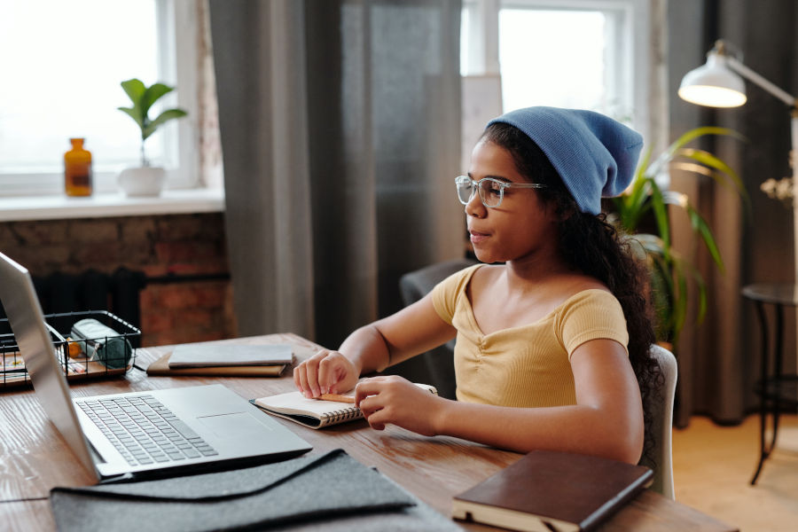 a woman with receptive language disorder relaxing at home