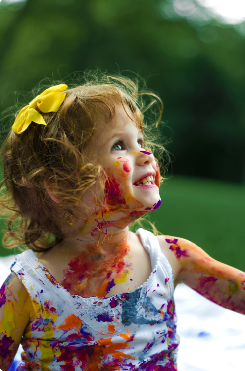 girl with paint on face Girl with paint on face